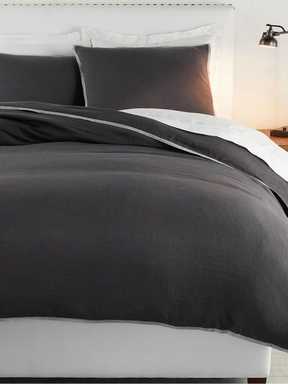Pottery Barn black linen duvet cover King